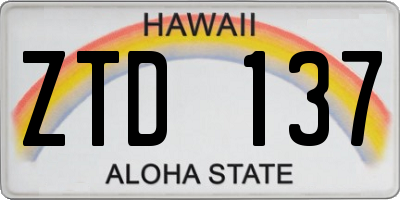 HI license plate ZTD137