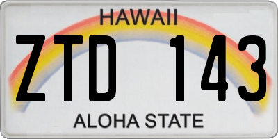 HI license plate ZTD143