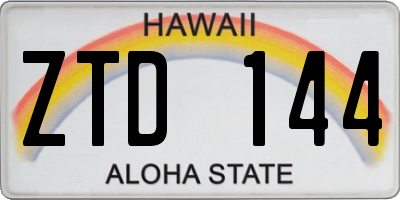 HI license plate ZTD144
