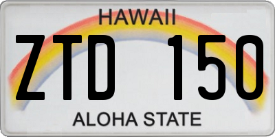 HI license plate ZTD150
