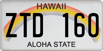 HI license plate ZTD160