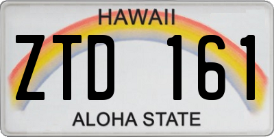 HI license plate ZTD161