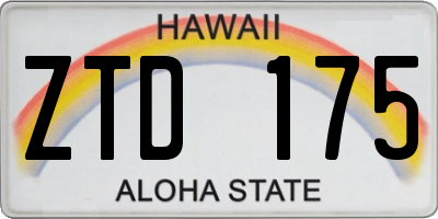 HI license plate ZTD175