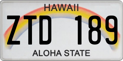 HI license plate ZTD189