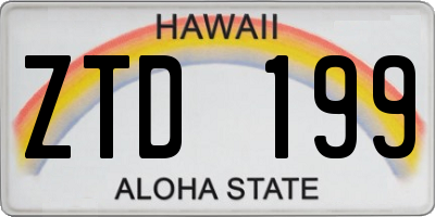 HI license plate ZTD199