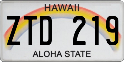 HI license plate ZTD219