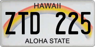 HI license plate ZTD225
