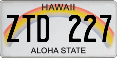 HI license plate ZTD227