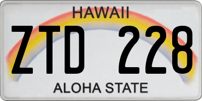 HI license plate ZTD228