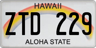 HI license plate ZTD229