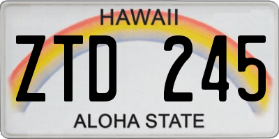HI license plate ZTD245