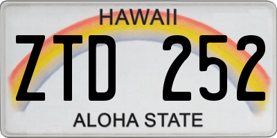 HI license plate ZTD252