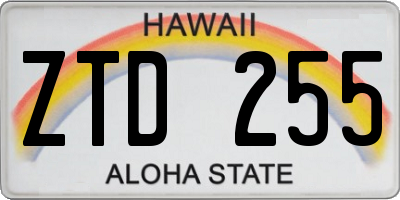 HI license plate ZTD255