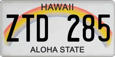 HI license plate ZTD285