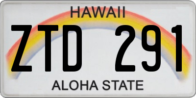 HI license plate ZTD291