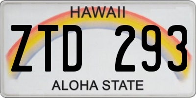 HI license plate ZTD293