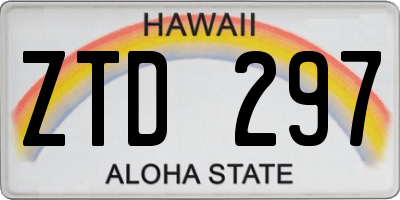 HI license plate ZTD297