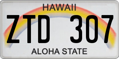 HI license plate ZTD307