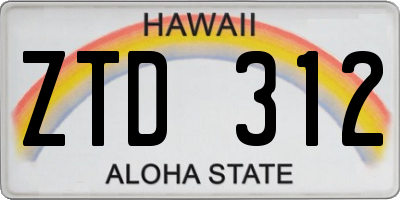 HI license plate ZTD312