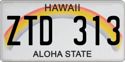 HI license plate ZTD313