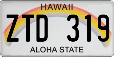 HI license plate ZTD319