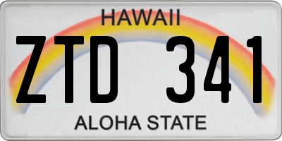 HI license plate ZTD341
