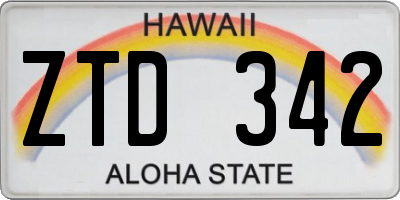 HI license plate ZTD342