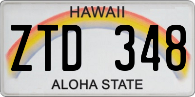 HI license plate ZTD348