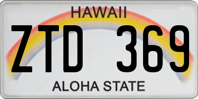 HI license plate ZTD369