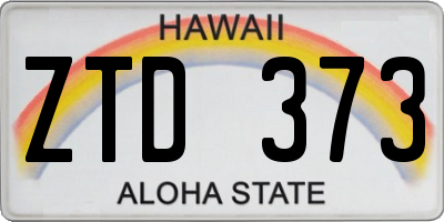HI license plate ZTD373
