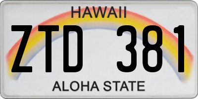 HI license plate ZTD381