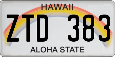 HI license plate ZTD383
