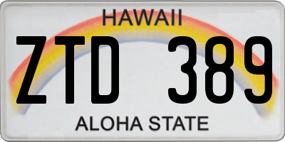 HI license plate ZTD389