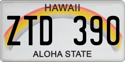 HI license plate ZTD390