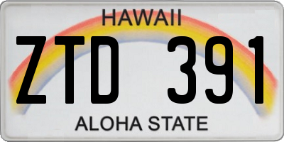 HI license plate ZTD391