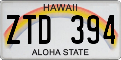 HI license plate ZTD394