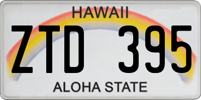 HI license plate ZTD395