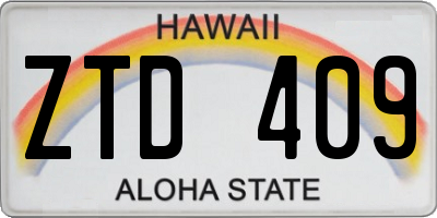 HI license plate ZTD409