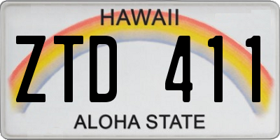 HI license plate ZTD411