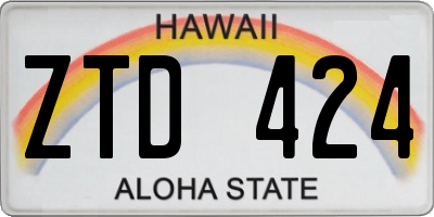 HI license plate ZTD424