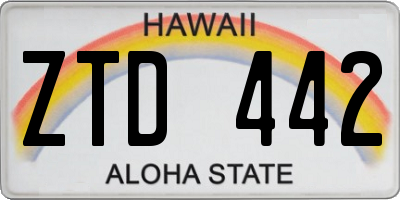 HI license plate ZTD442
