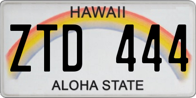 HI license plate ZTD444