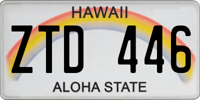 HI license plate ZTD446