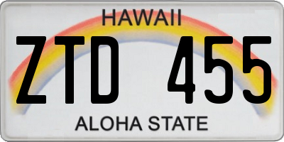 HI license plate ZTD455