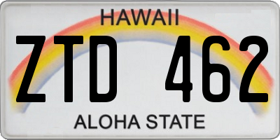HI license plate ZTD462