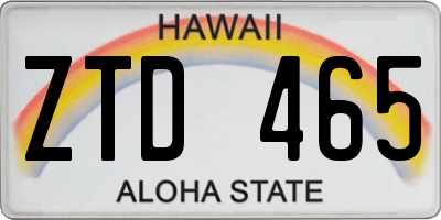 HI license plate ZTD465