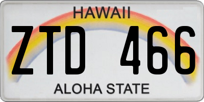 HI license plate ZTD466