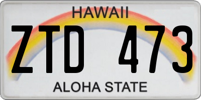 HI license plate ZTD473