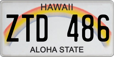 HI license plate ZTD486