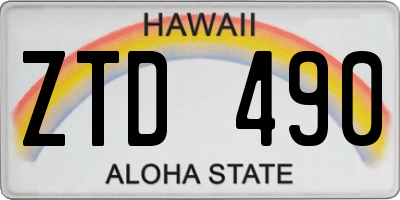 HI license plate ZTD490